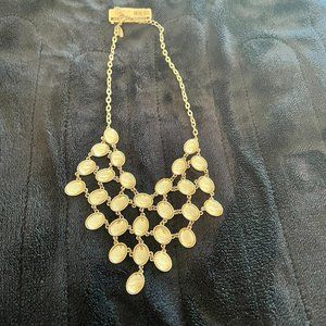 New York & Co - Silver - Faux Crystal Bib Statement Necklace